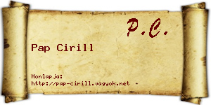 Pap Cirill névjegykártya